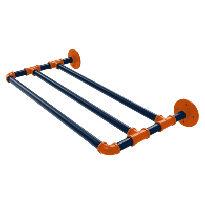 Collegiate Collection Wall Mounted Towel Shelf Plainsmen Blue and Orange Edition