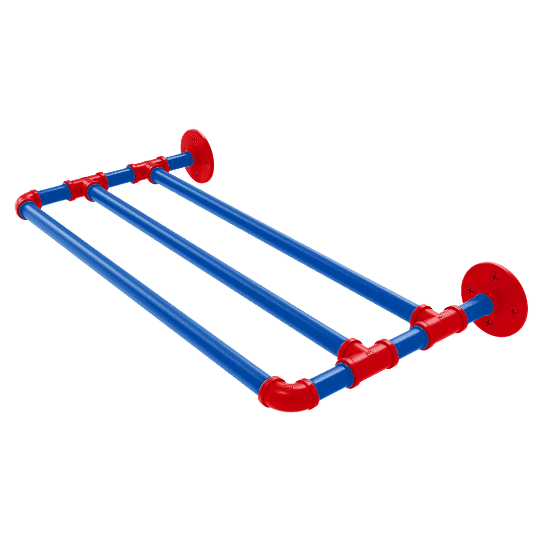 Collegiate Collection Wall Mounted Towel Shelf Lawrence Blue and Crimson Edition