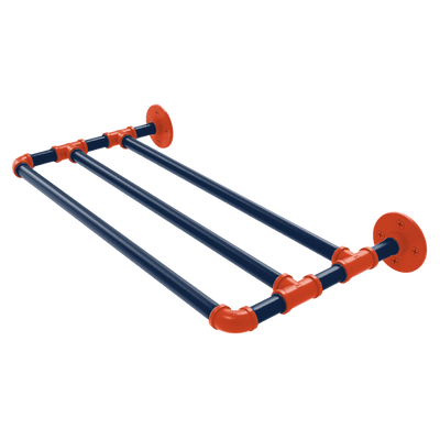 Collegiate Collection Wall Mounted Towel Shelf Champaign Orange and Blue Edition