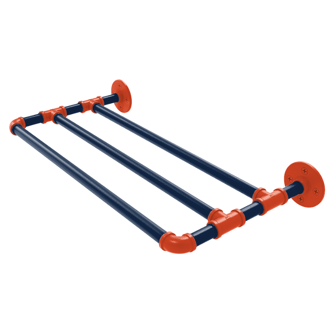 Collegiate Collection Wall Mounted Towel Shelf Champaign Orange and Blue Edition