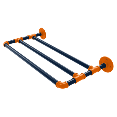 Collegiate Collection Wall Mounted Towel Shelf Upstate New York Orange and Navy Edition