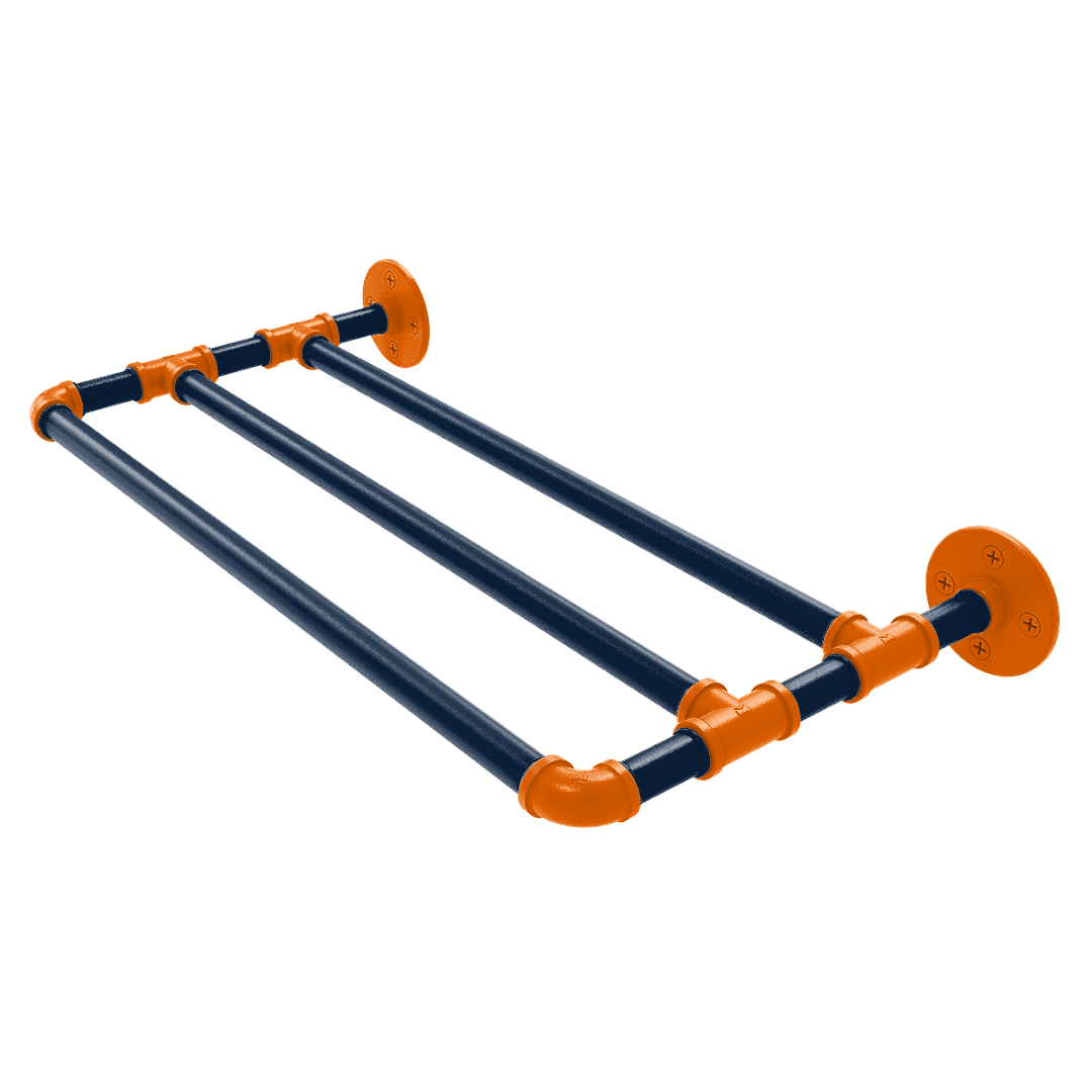 Collegiate Collection Wall Mounted Towel Shelf Upstate New York Orange and Navy Edition