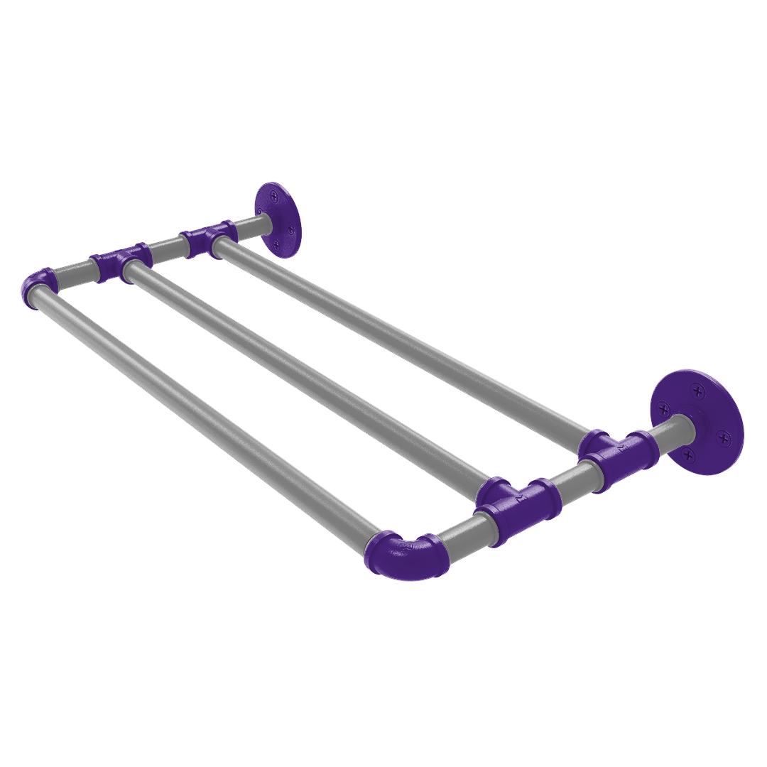 Collegiate Collection Wall Mounted Towel Shelf Flint Hills Purple and Silver Edition
