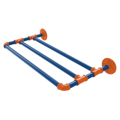 Collegiate Collection Wall Mounted Towel Shelf Treasure Valley Blue and Orange Edition