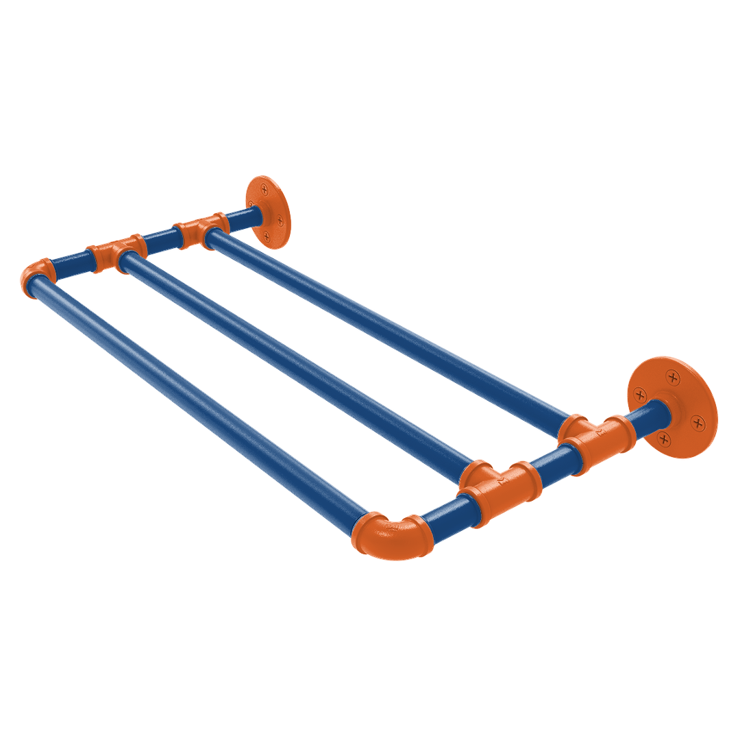 Collegiate Collection Wall Mounted Towel Shelf Treasure Valley Blue and Orange Edition