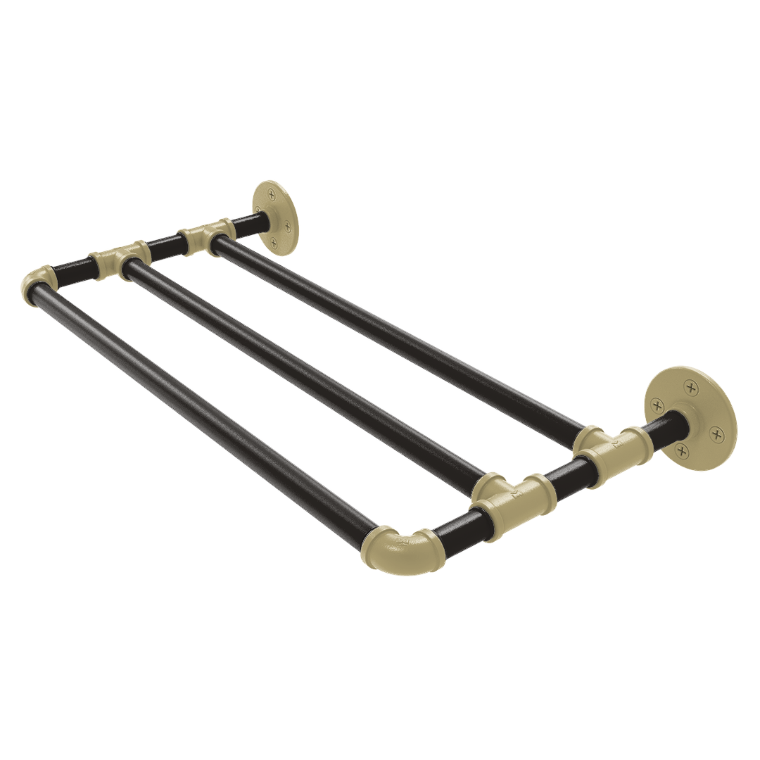 Collegiate Collection Wall Mounted Towel Shelf Boulder Black and Gold Edition