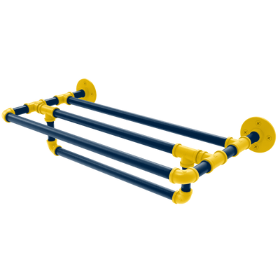 Collegiate Collection Wall Mounted Towel Shelf with Towel Bar Great Lakes Maize and Blue Edition