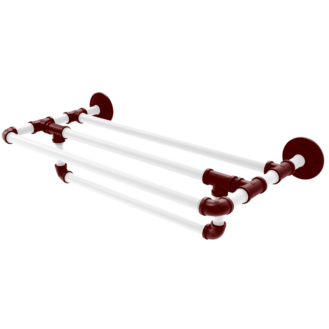 Collegiate Collection Wall Mounted Towel Shelf with Towel Bar College Station Maroon and White Edition