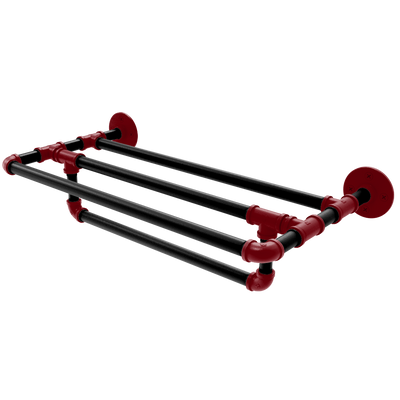 Collegiate Collection Wall Mounted Towel Shelf with Towel Bar Columbia Garnet and Black Edition