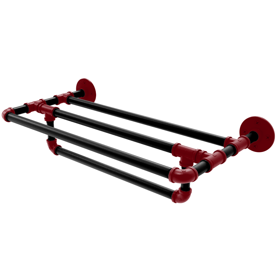 Collegiate Collection Wall Mounted Towel Shelf with Towel Bar Columbia Garnet and Black Edition