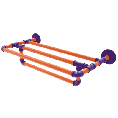 Collegiate Collection Wall Mounted Towel Shelf with Towel Bar Foothills Orange and Purple Edition