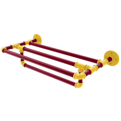 Collegiate Collection Wall Mounted Towel Shelf with Towel Bar Twin Cities Maroon and Gold Edition