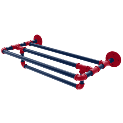 Collegiate Collection Wall Mounted Towel Shelf with Towel Bar Tucson Red and Blue Edition
