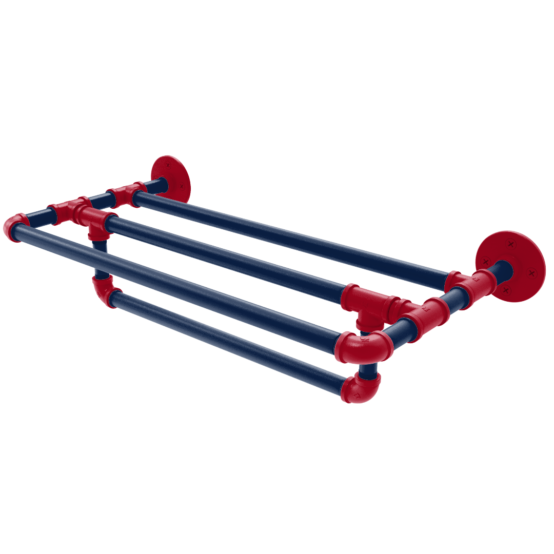 Collegiate Collection Wall Mounted Towel Shelf with Towel Bar Tucson Red and Blue Edition