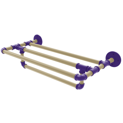 Collegiate Collection Wall Mounted Towel Shelf with Towel Bar Seattle Purple and Gold Edition