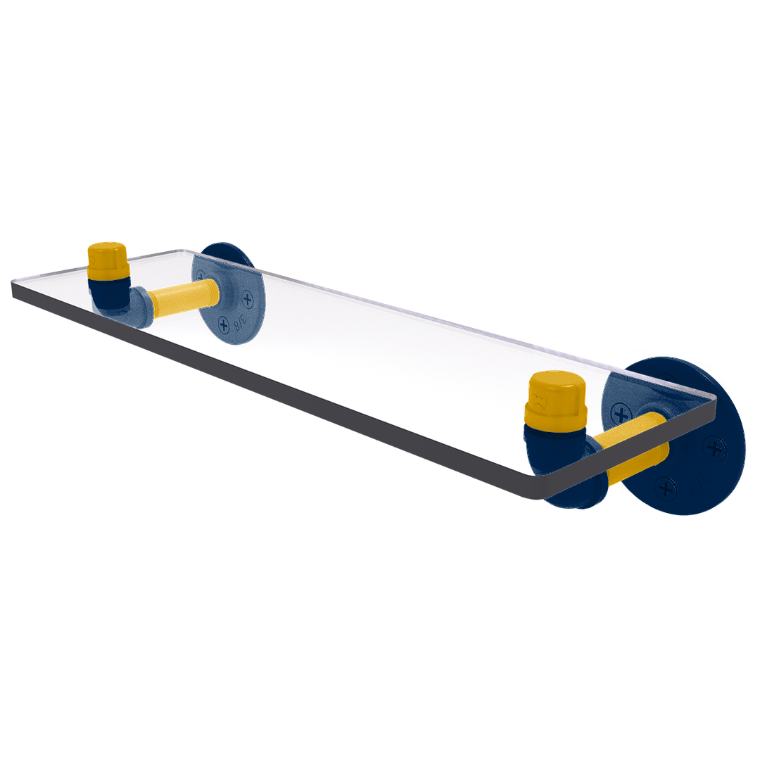 Collegiate Collection Glass Shelf Mountaineer State Blue and Gold Edition