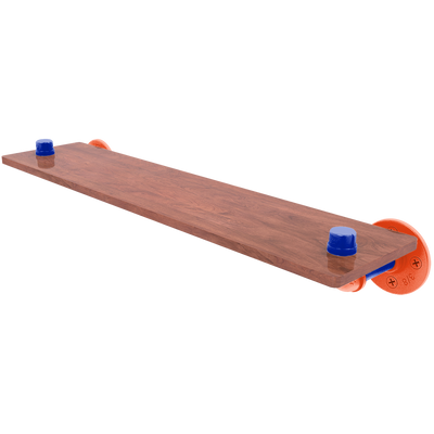 Collegiate Collection Wood Shelf Swamp Blue and Orange Edition