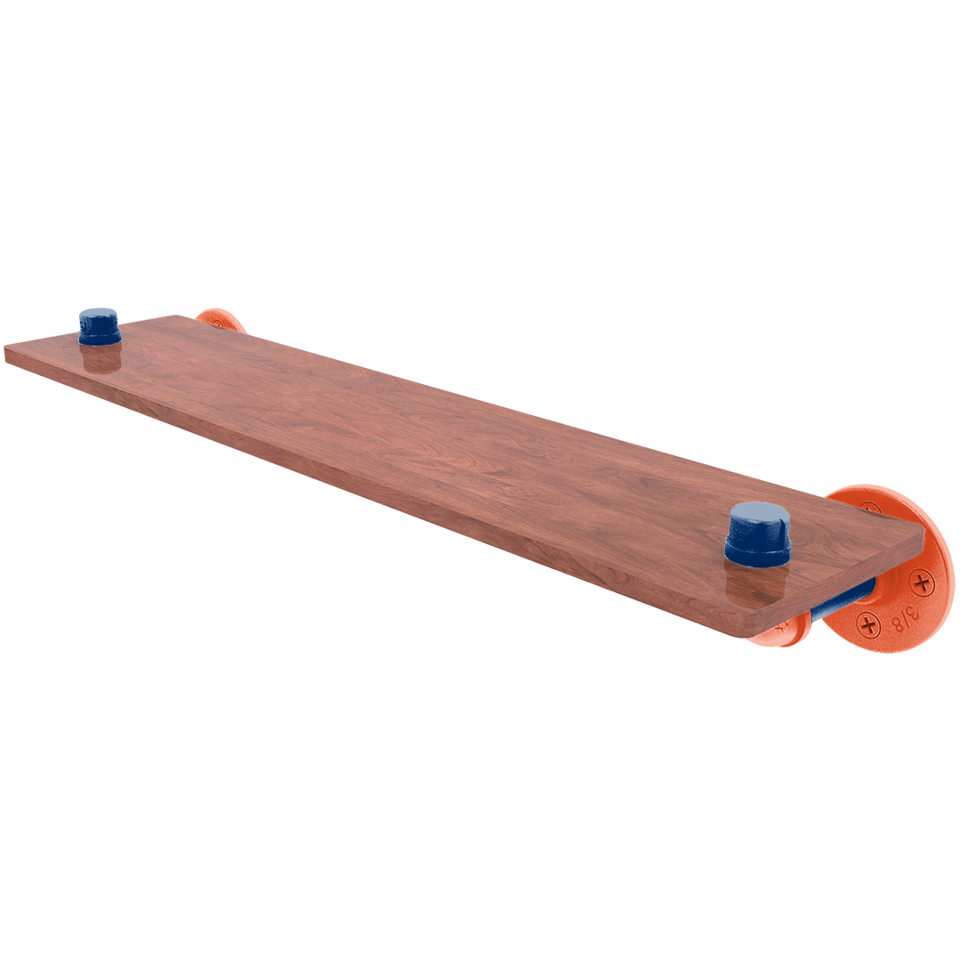 Collegiate Collection Wood Shelf Charlottesville Orange and Blue Edition