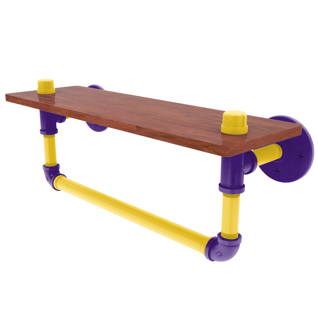 Collegiate Collection Wood Shelf with Towel Bar Bayou Bold Edition