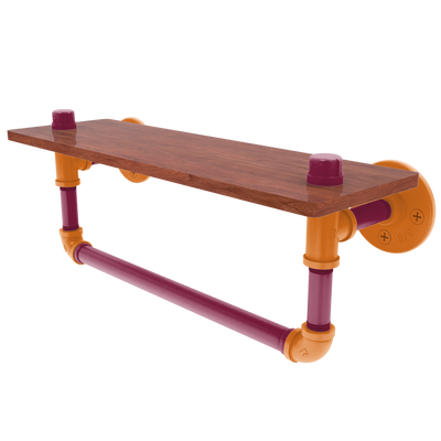 Collegiate Collection Wood Shelf with Towel Bar Blacksburg Game Day Edition