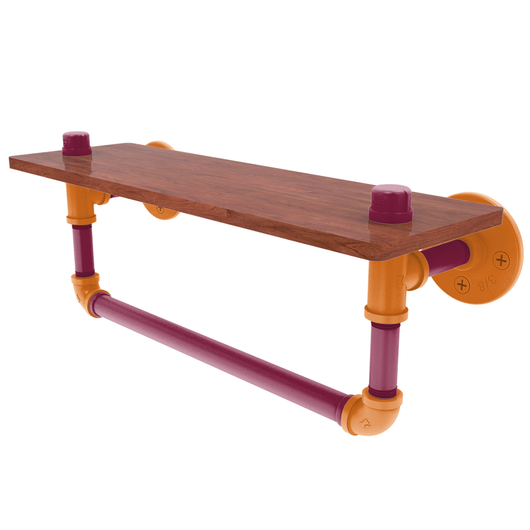 Collegiate Collection Wood Shelf with Towel Bar Blacksburg Game Day Edition