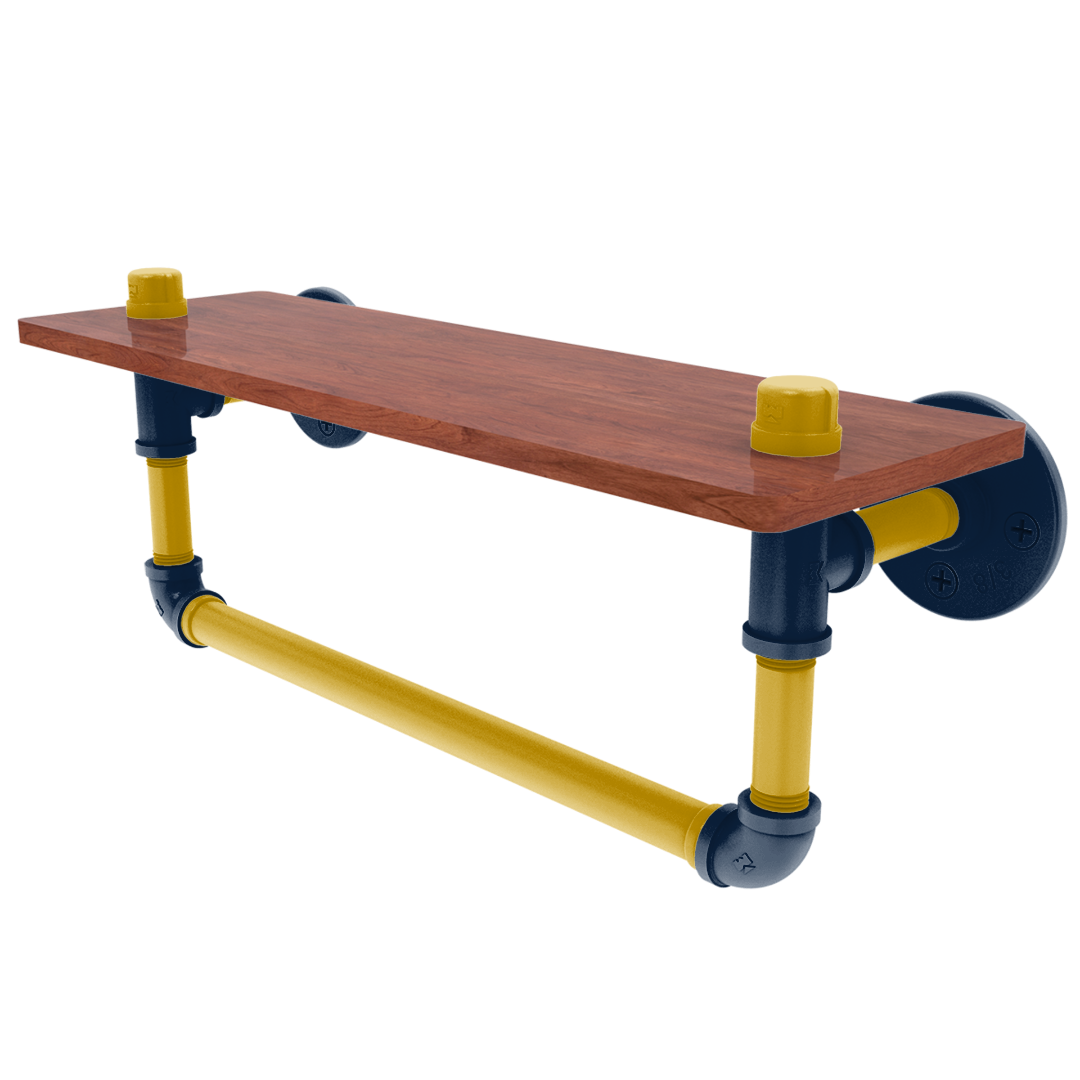 Collegiate Collection Wood Shelf with Towel Bar South Bend Game Day Edition