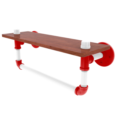 Collegiate Collection Wood Shelf with Towel Bar Cornhusker Red and White Edition