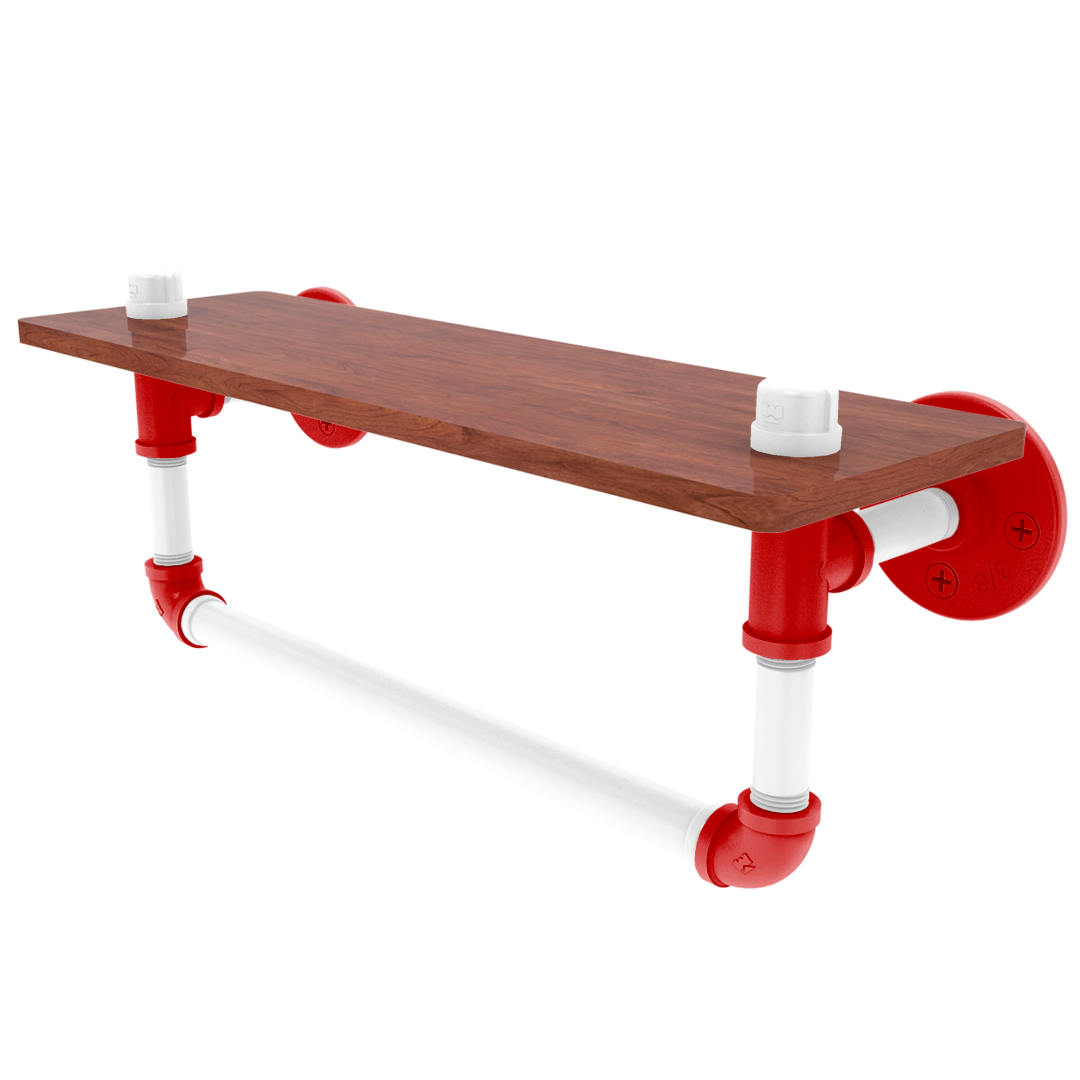 Collegiate Collection Wood Shelf with Towel Bar Cornhusker Red and White Edition