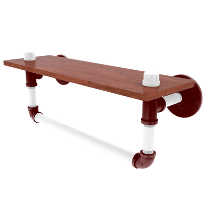 Collegiate Collection Wood Shelf with Towel Bar College Station Maroon and White Edition