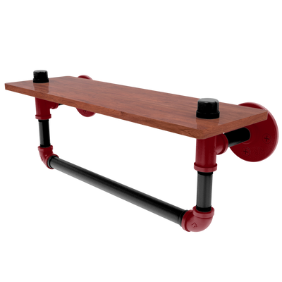 Collegiate Collection Wood Shelf with Towel Bar Columbia Garnet and Black Edition