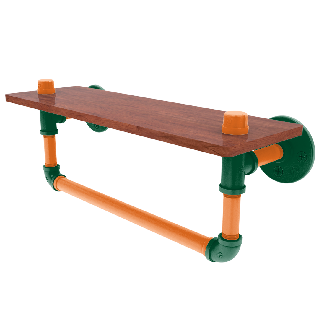 Collegiate Collection Wood Shelf with Towel Bar South Beach Game Day Edition