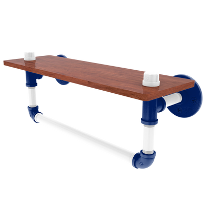 Collegiate Collection Wood Shelf with Towel Bar Durham Blue and White Edition