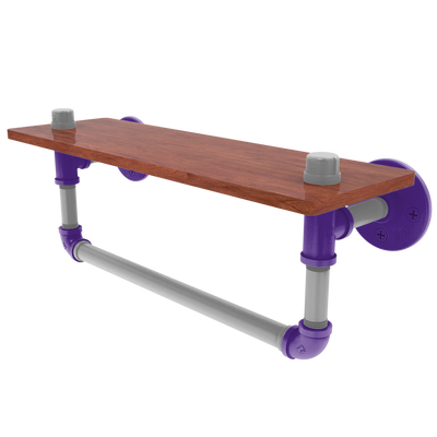 Collegiate Collection Wood Shelf with Towel Bar Flint Hills Purple and Silver Edition