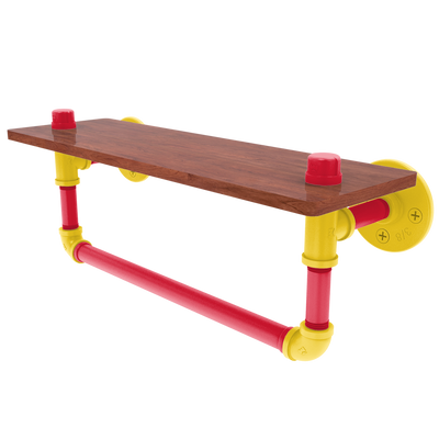Collegiate Collection Wood Shelf with Towel Bar Chesapeake Red Black and Gold Edition