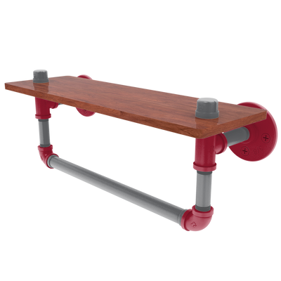 Collegiate Collection Wood Shelf with Towel Bar Pullman Crimson and Gray Edition