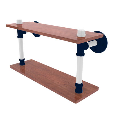 Collegiate Collection Wood Double Shelf Keystone State Blue and White Edition