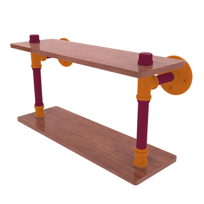 Collegiate Collection Wood Double Shelf Blacksburg Game Day Edition