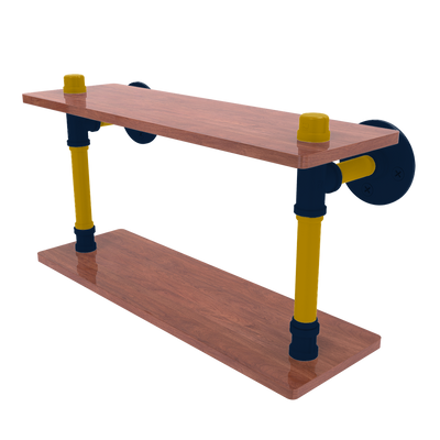 Collegiate Collection Wood Double Shelf South Bend Game Day Edition