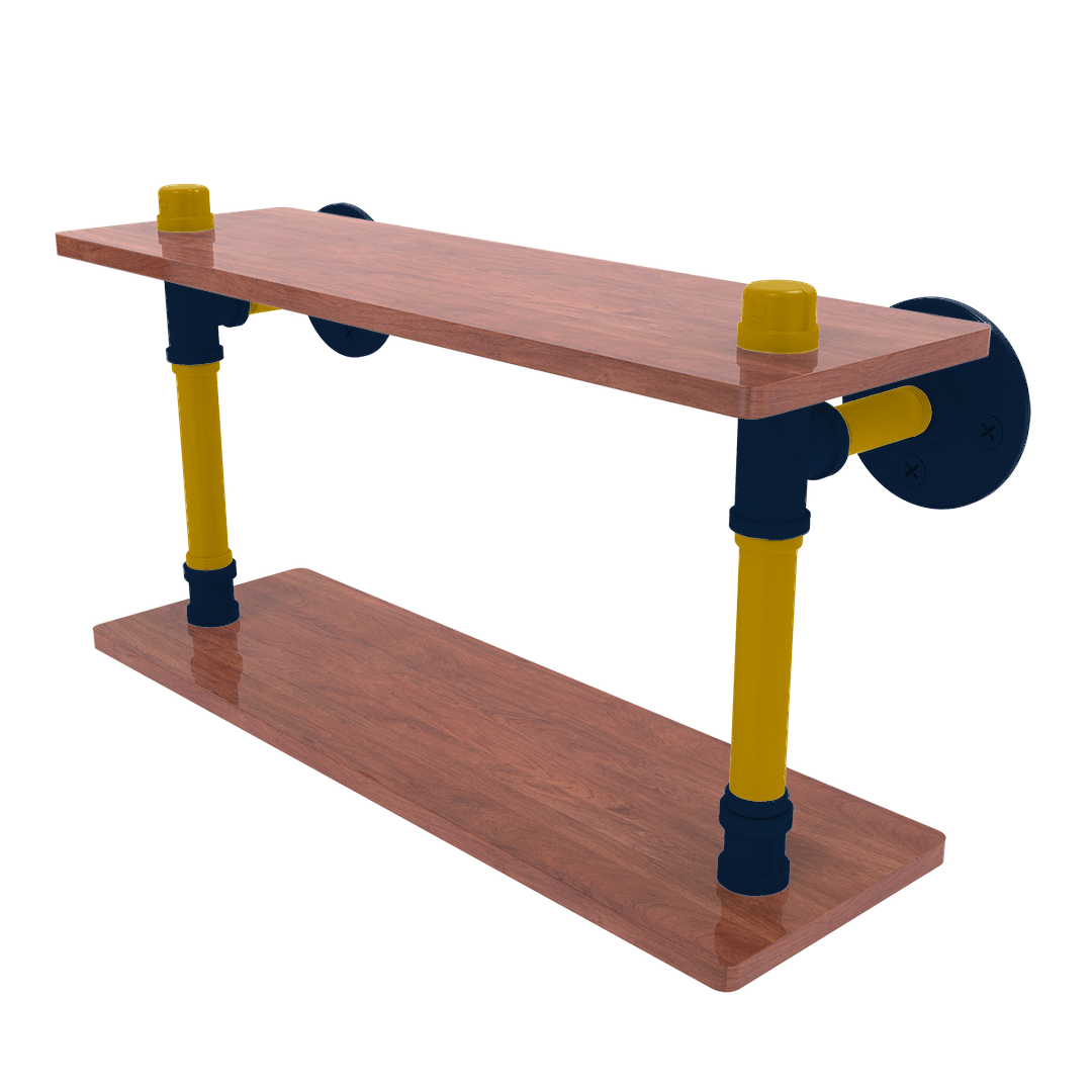 Collegiate Collection Wood Double Shelf South Bend Game Day Edition