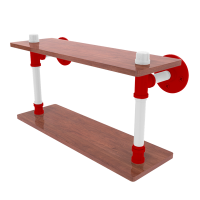 Collegiate Collection Wood Double Shelf Cornhusker Red and White Edition