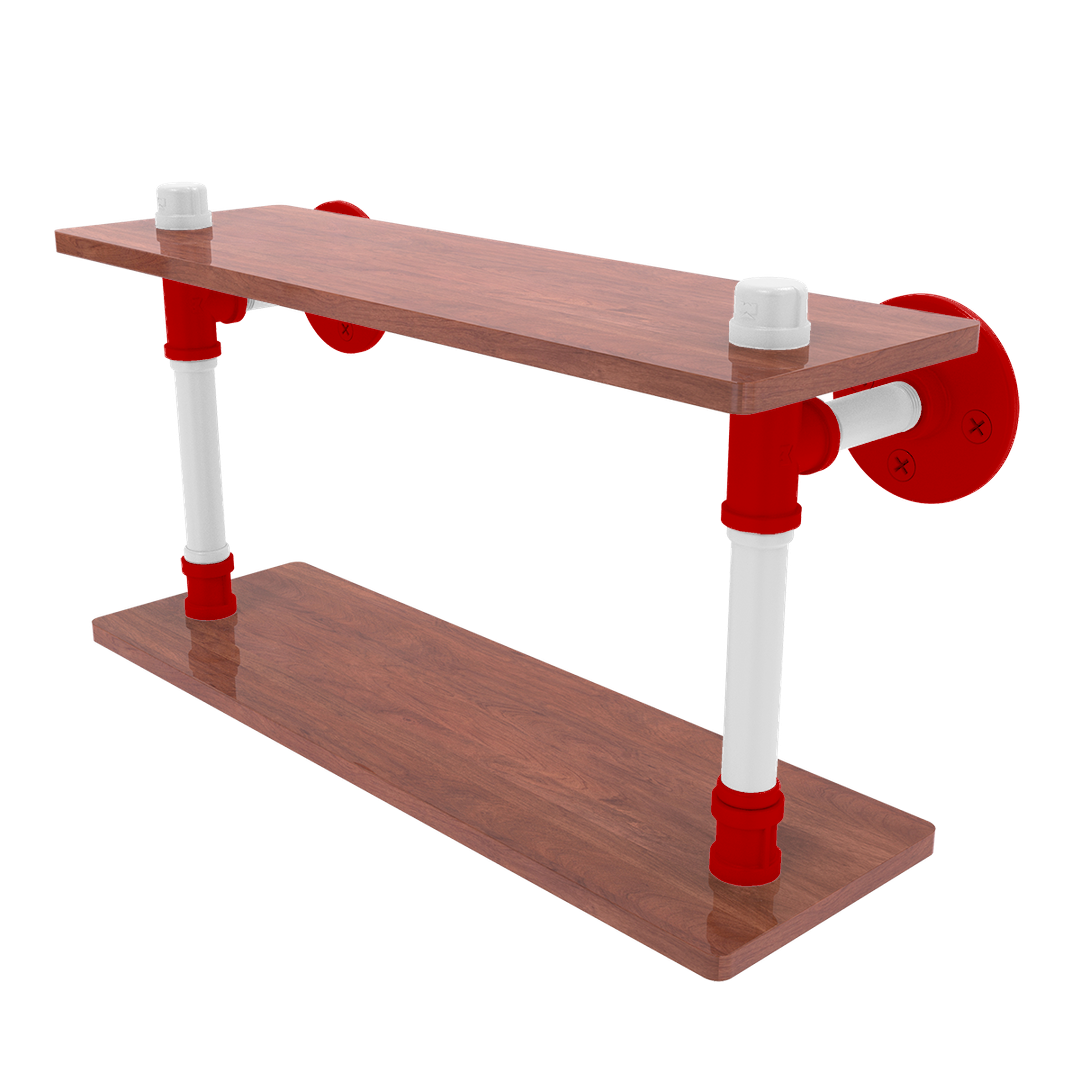 Collegiate Collection Wood Double Shelf Cornhusker Red and White Edition