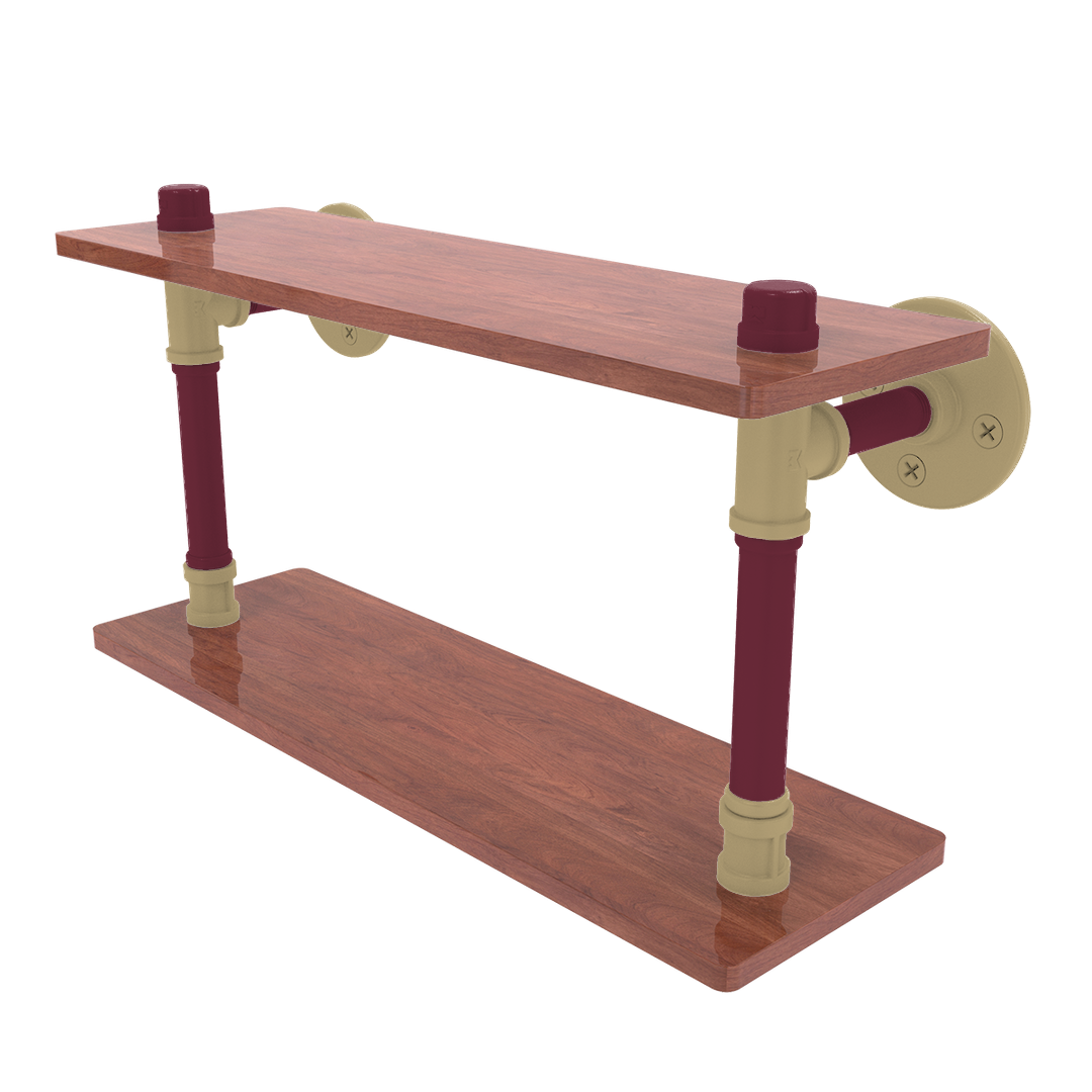 Collegiate Collection Wood Double Shelf Tallahassee Garnet and Gold Edition