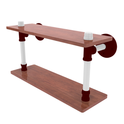 Collegiate Collection Wood Double Shelf College Station Maroon and White Edition