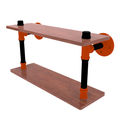 Collegiate Collection Wood Double Shelf Corvallis Orange and Black Edition