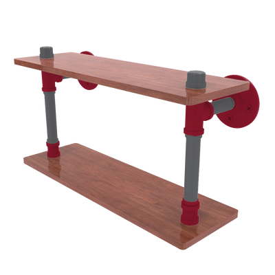 Collegiate Collection Wood Double Shelf Pullman Crimson and Gray Edition