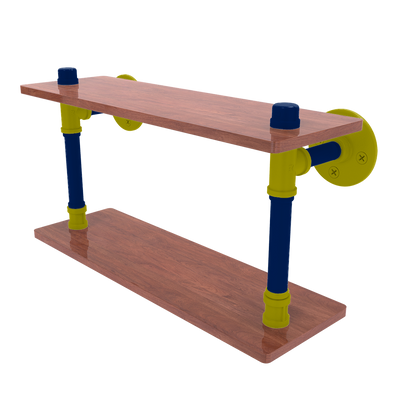 Collegiate Collection Wood Double Shelf Steel City Game Day Edition
