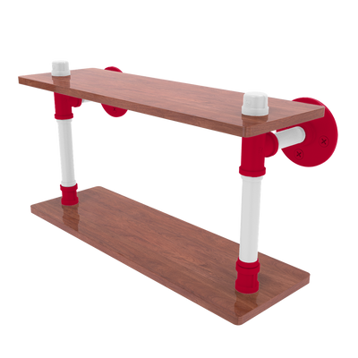 Collegiate Collection Wood Double Shelf Salt Lake Red and White Edition