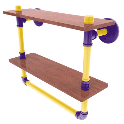Collegiate Collection Double Wood Shelf with Towel Bar Bayou Bold Edition