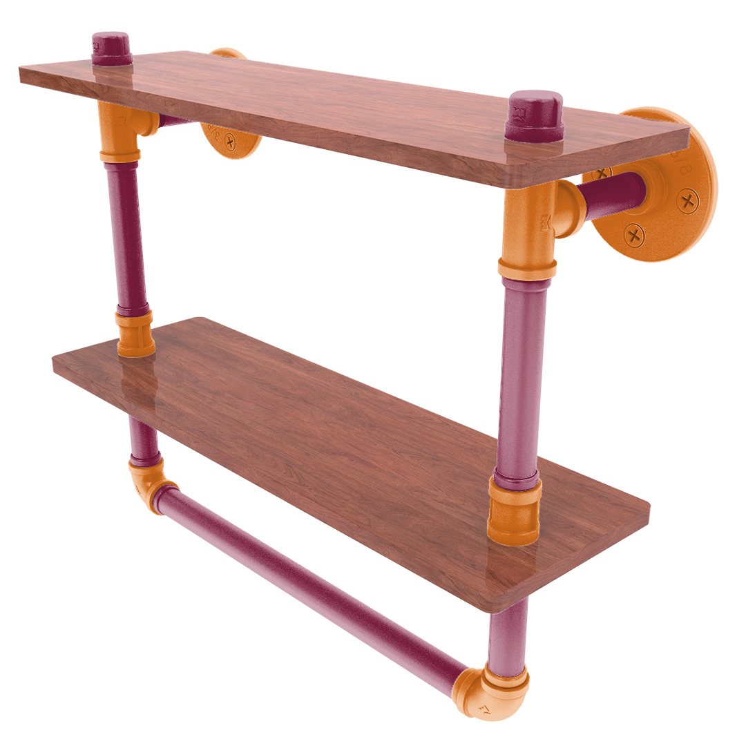 Collegiate Collection Double Wood Shelf with Towel Bar Blacksburg Game Day Edition