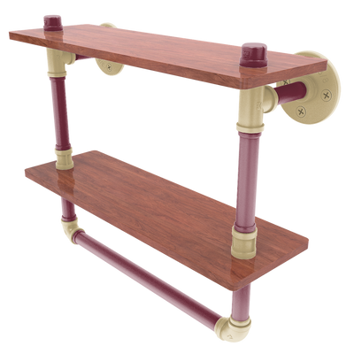Collegiate Collection Double Wood Shelf with Towel Bar Tallahassee Garnet and Gold Edition